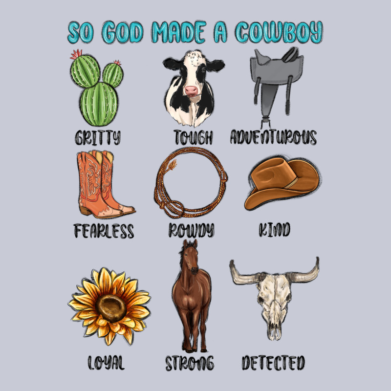 So God Made A Cowboy Heavyweight Hoodie by MaliasSmallBusiness | Teevron