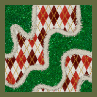 Christmas Diamond Plaid And Green Glitter Seamless Pattern Long Sleeve Tee | Teevron