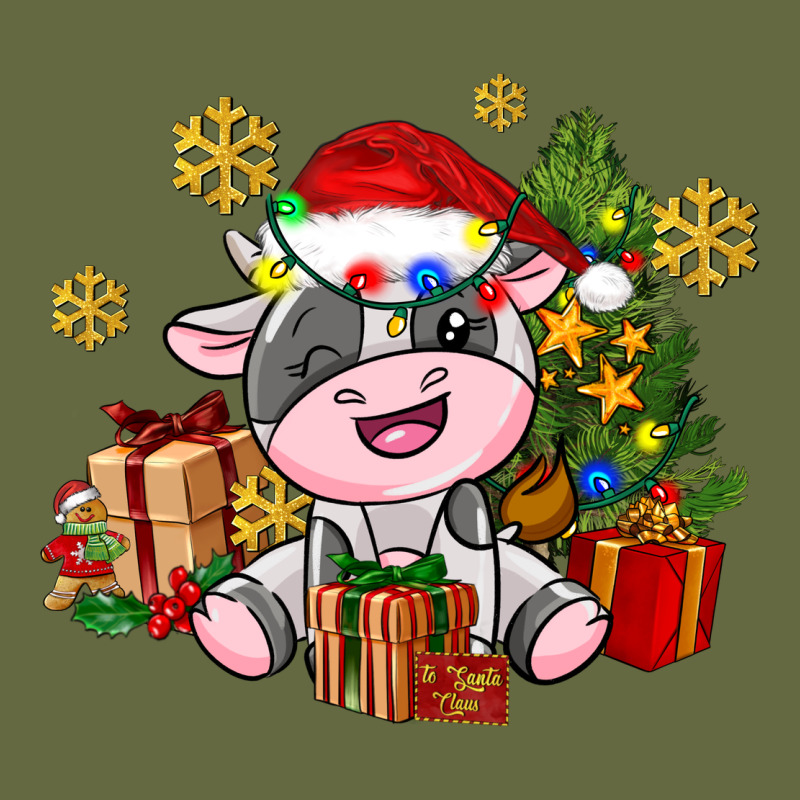 Little Cute Christmas Cow Long Sleeve Tee by AdoDesignShop | Teevron