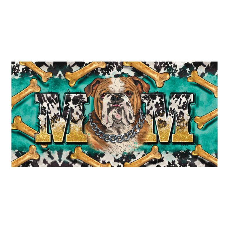 English Bulldog Mom  License Plate Template Urban Heavy Tee by BarkalooDesign | Teevron