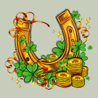 Horseshoe With Shamrocks And Coin Ladies Tee | Teevron