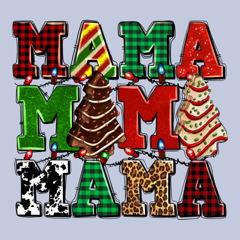 Mama Mama Mama With Christmas Lights And Christmas Tree Cakes Long Sleeve Tee by AdoDesignShop | Teevron