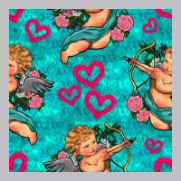 Valentines Day Cupid And Neon Heart Seamless Pattern Long Sleeve Tee | Teevron