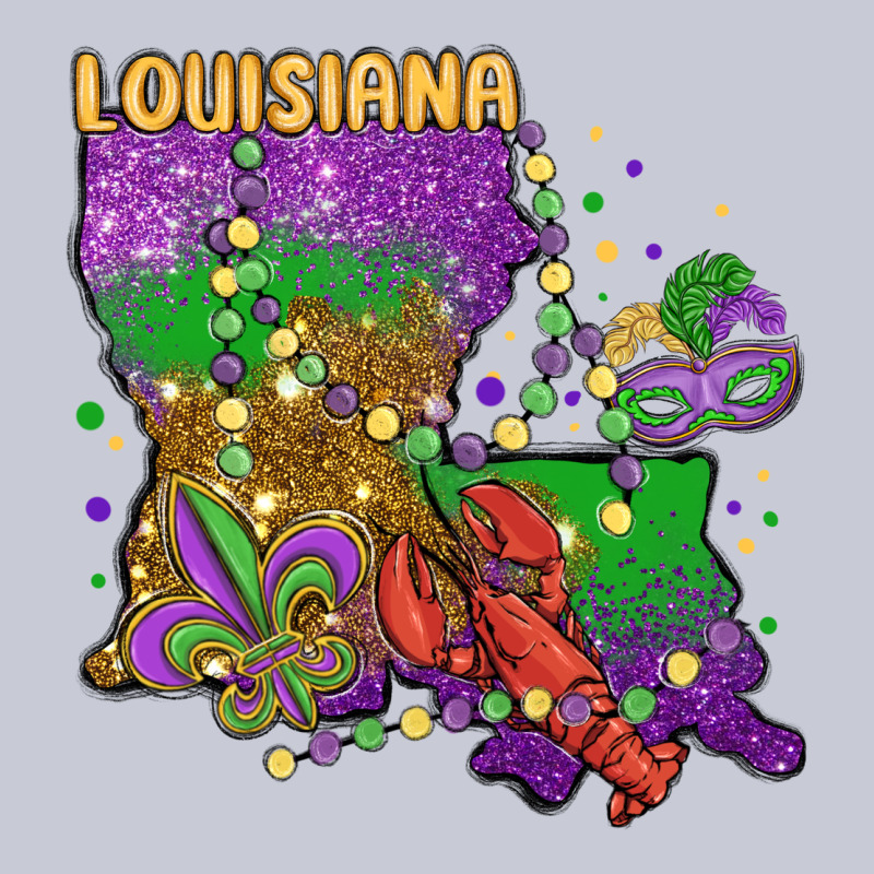 Mardi Gras Louisiana Map Heavyweight Hoodie by MaliasSmallBusiness | Teevron