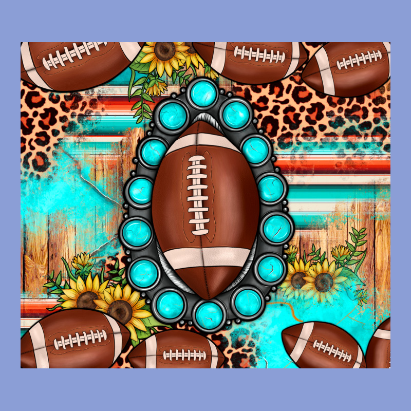 Football Leopard Turquoise Gemstone Sunflower Long Sleeve Tee by JahusDesignShop | Teevron