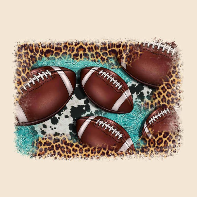 American Football Leopard Cowhide Turquoise  Leather Background Premium Tee by BarkalooDesign | Teevron