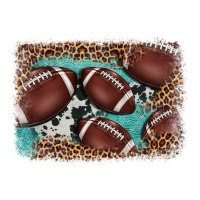 American football leopard cowhide turquoise  leather background | Teevron