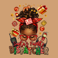 Santa's Favorite Dispatcher Afro Messy Bun Vintage Tee | Teevron