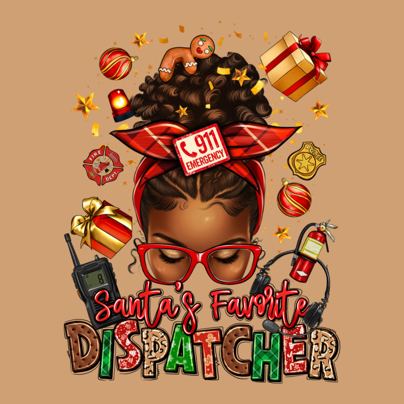 Santa's Favorite Dispatcher Afro Messy Bun Vintage Tee by texasbilliewilder | Teevron