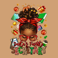 Santa's Favorite Secretary Afro Messy Bun Vintage Tee | Teevron