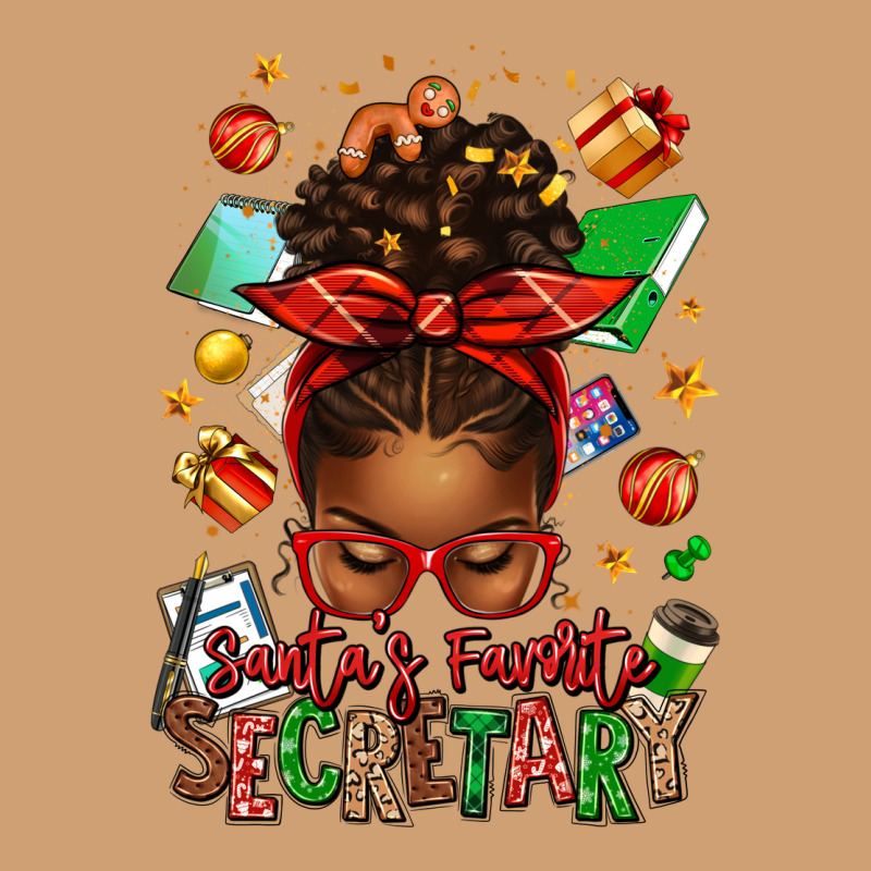 Santa's Favorite Secretary Afro Messy Bun Vintage Tee by texasbilliewilder | Teevron