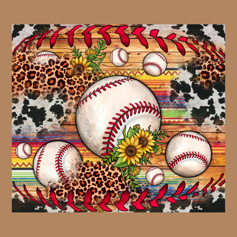Baseball Leopard Cowhide Sunflower Long Sleeve Tee by JahusDesignShop | Teevron