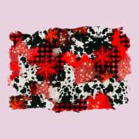 Western Red Cowhide Winter Background Ladies Tee | Teevron