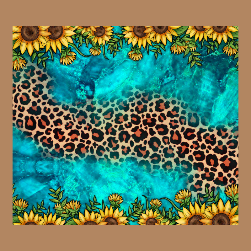 Leopard Turquoise Sunflower Long Sleeve Tee by JahusDesignShop | Teevron