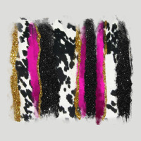 Cow , Yellow And Pink Glitter Brushstrokes Zipper Hoodie | Teevron