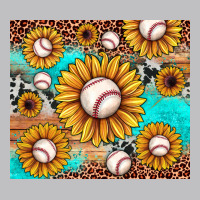 Baseball Leopard Turquoise Sunflower Long Sleeve Tee | Teevron