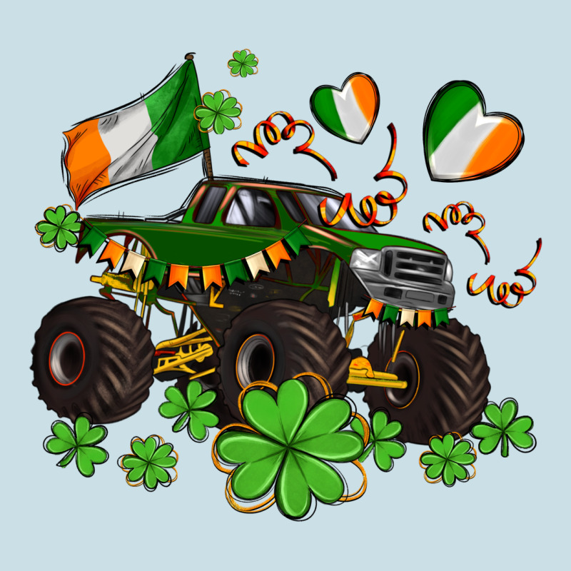 Monster Truck With Shamrocks Ladies Tee by AdoDesignShop | Teevron