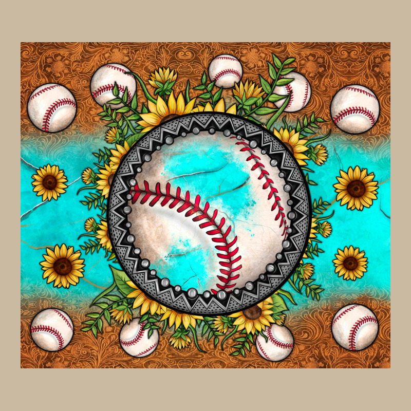 Baseball Turquoise Sunflower Long Sleeve Tee by JahusDesignShop | Teevron