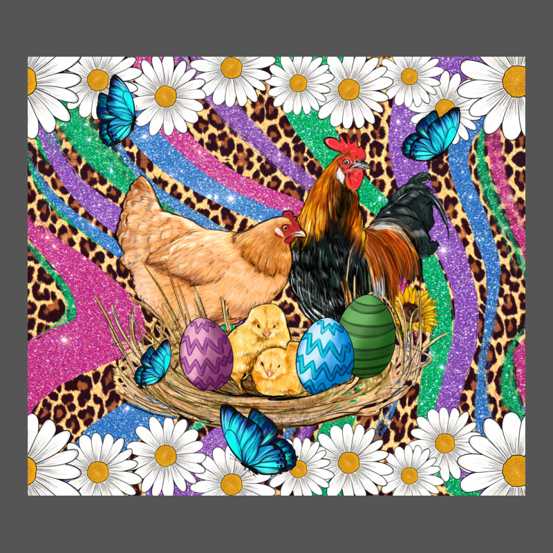Easter Farm Chicken Chick Rooster Daisys Butterfly Sunflower Eggs Glit Zipper Hoodie by Artiststas | Teevron