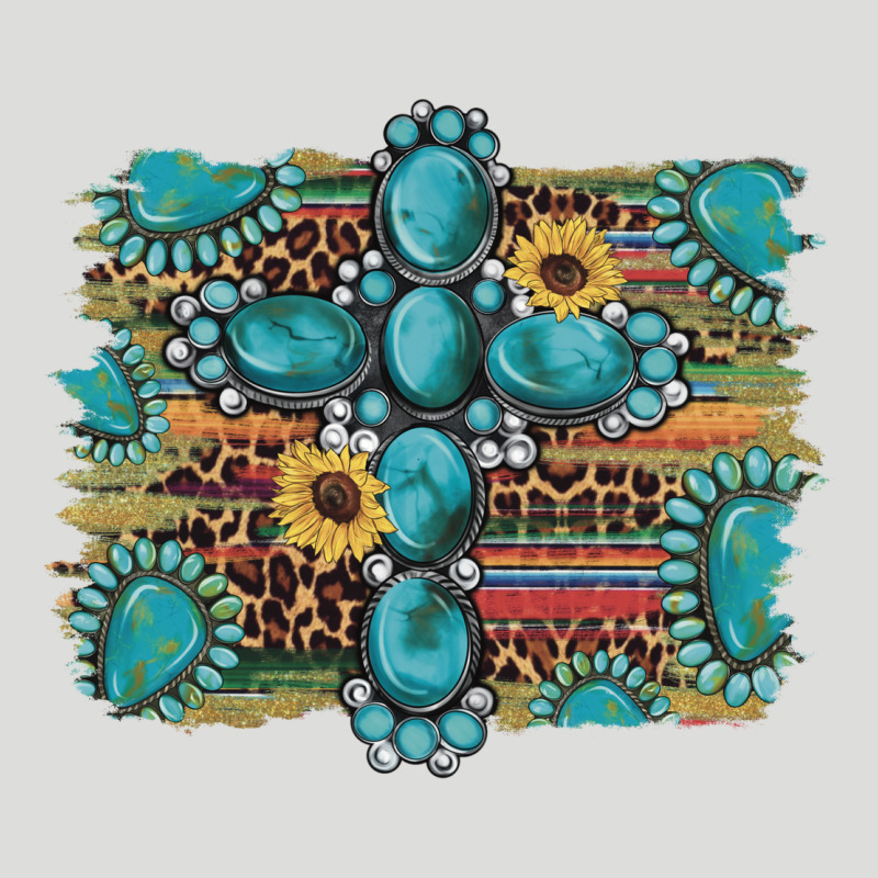 Western Gemstone Cross Sunflowers Serape Leopard Glitter Zipper Hoodie by Artiststas | Teevron
