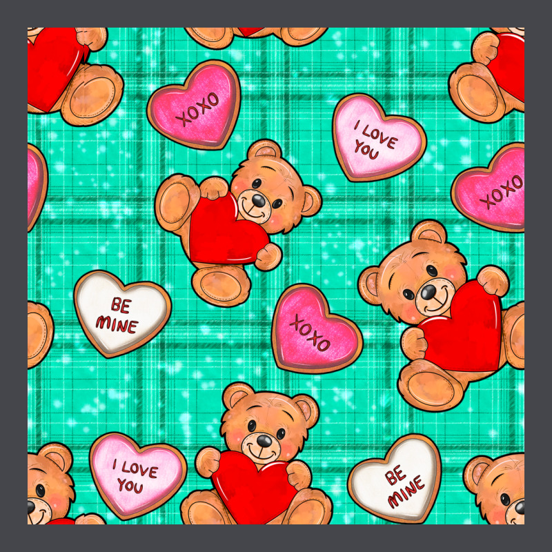 Valentines Day Teddy Bears And Cookies Seamless Pattern Long Sleeve Tee by BundleAndBundleShop | Teevron