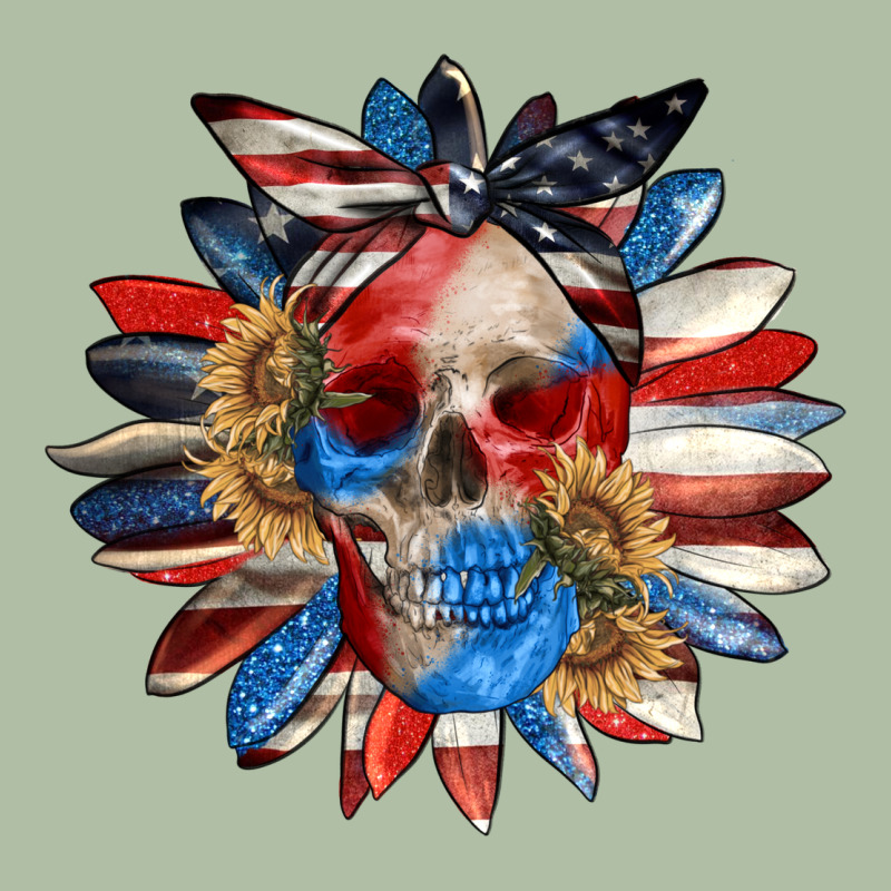4th Of July Sunflower Skull 4th Of July Urban Heavy Tee by CowGirlArtShop | Teevron