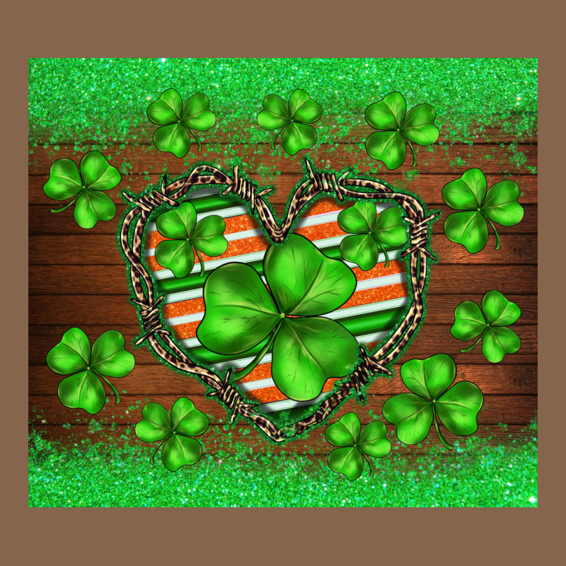 St.patricks Heart Shamrocks Glitter Premium Tee by BarkalooDesign | Teevron