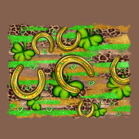 Horseshoe Shamrock Leopard Wood Glitter Background Zipper Hoodie | Teevron