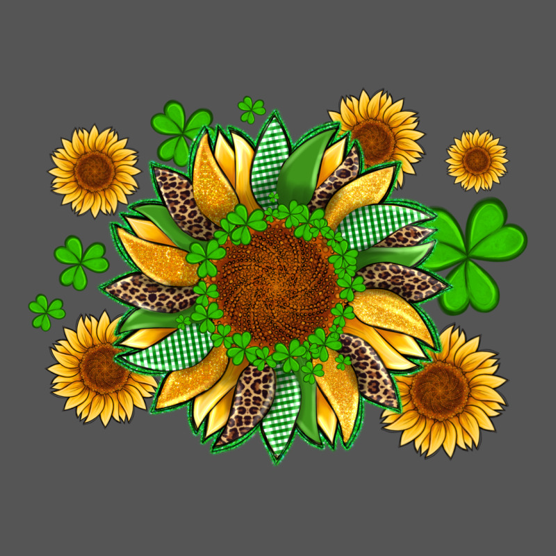 St Patricks Sunflowers With Shamrock And Glitters With Leopard Zipper Hoodie by Artiststas | Teevron