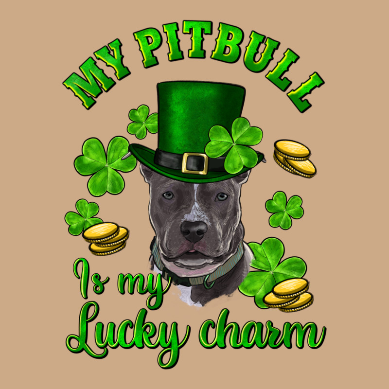St Patricks Day My Pitbuli My Lucky Charm With Hat Vintage Hoodie by RanaPortraitStore | Teevron