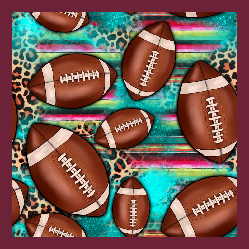 Football Leopard Turquoise Seamless Pattern Long Sleeve Tee by JahusDesignShop | Teevron