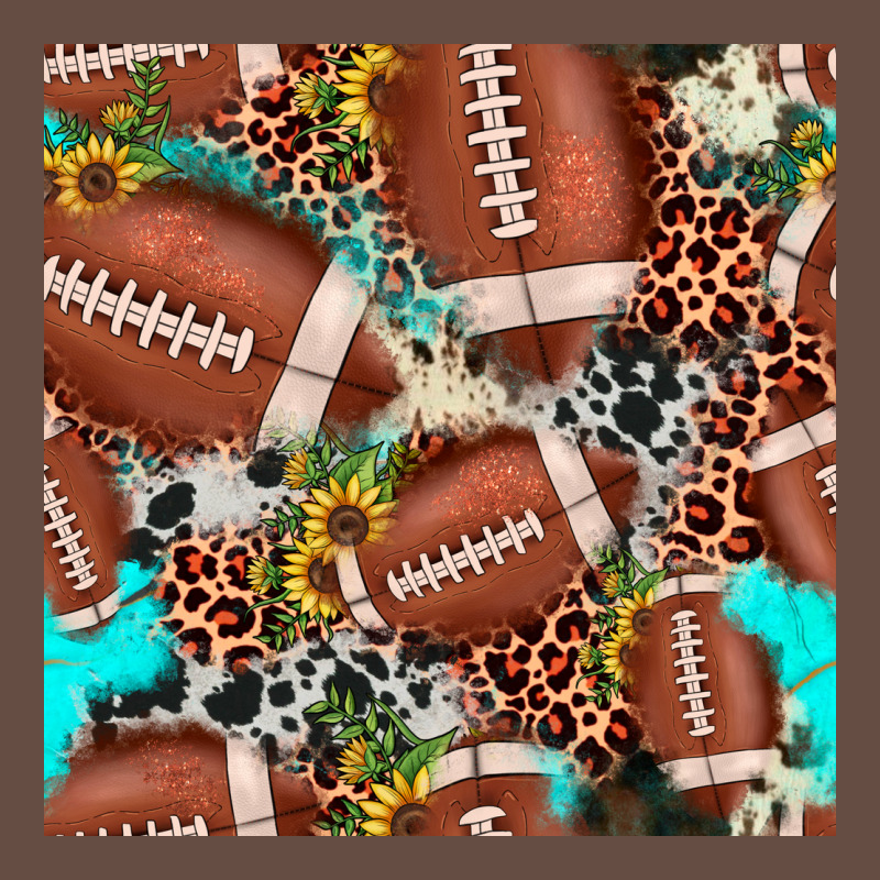 Football Leopard Turquoise Cowhide Sunflower Seamless Pattern Long Sleeve Tee by JahusDesignShop | Teevron