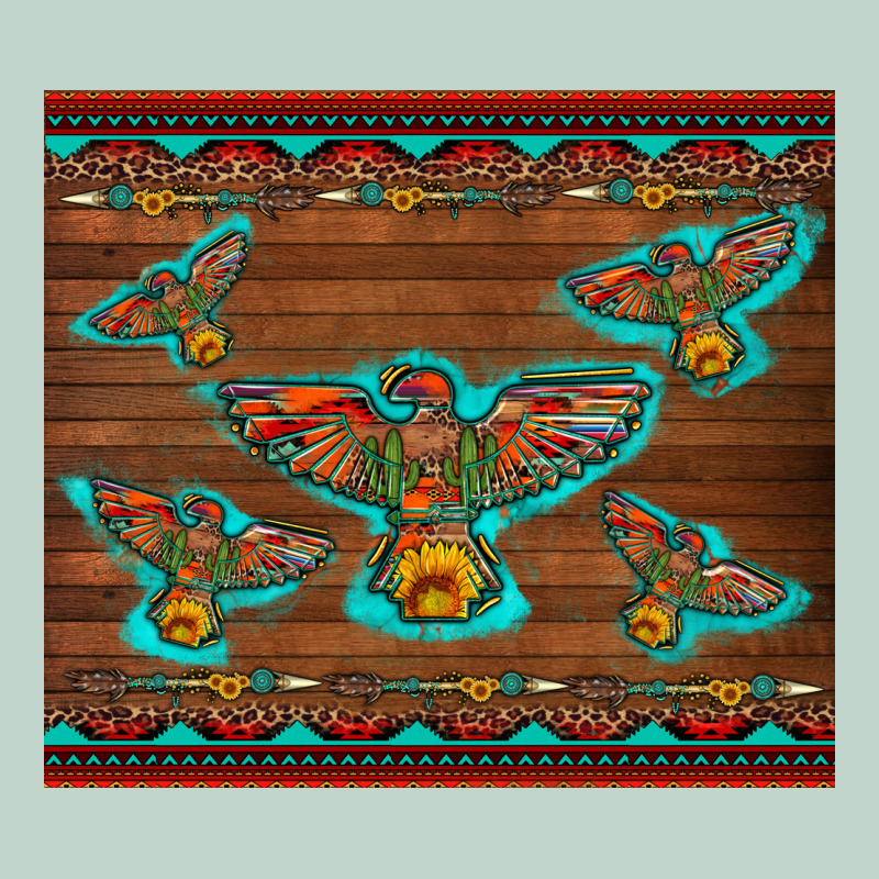 Western Thunderbird And Arrow With Aztec Leopard Zipper Hoodie by Artiststas | Teevron