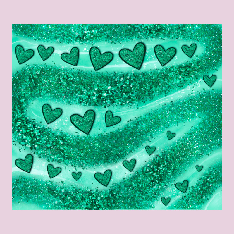 Green Glitter Heart Classic Tee by JahusDesignShop | Teevron