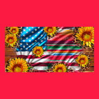 Usa Flag And Serape With Leopard And Sunflowers License Plate Zipper Hoodie | Teevron