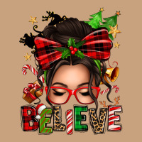 Christmas Believe Afro Messy Bun Vintage Tee | Teevron