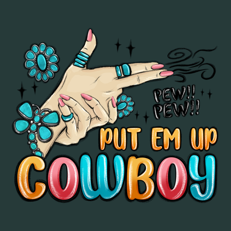 Western Turquoise Put Em Up Cowboy Premium Sweatshirt by MaliasSmallBusiness | Teevron