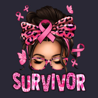 Breast Cancer Survivor Afro Messy Bun Vintage Tee | Teevron