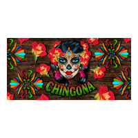 Chingona Sugar Skull License Plate | Teevron