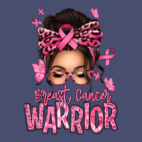 Brest Cancer Warrior Afro Messy Bun Vintage Tee | Teevron
