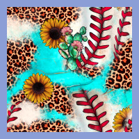 Baseball Leopard Turquoise Cactus Sunflower Seamless Pattern Long Sleeve Tee | Teevron
