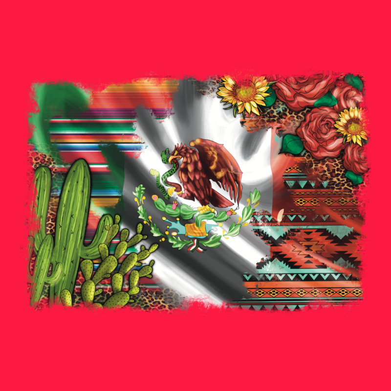 Mexico Flag Sunflowers Roses And Cactus With Serape Aztec And Leopard Zipper Hoodie by Artiststas | Teevron