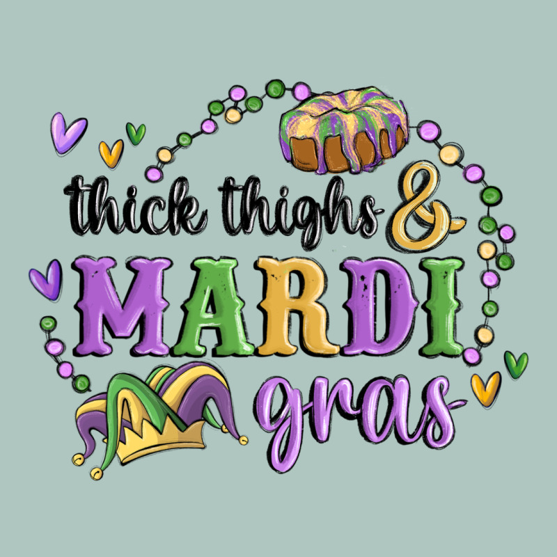 Thick Thighs Mardi Gras Premium Sweatshirt by MaliasSmallBusiness | Teevron