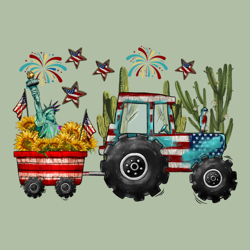 4th Of July Tractor Urban Heavy Tee by CowGirlArtShop | Teevron