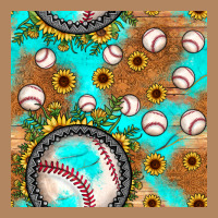 Baseball Turquoise Sunflower Seamless Pattern Long Sleeve Tee | Teevron