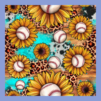 Baseball Leopard Turquoise Sunflower Seamless Pattern Long Sleeve Tee | Teevron