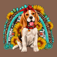 Beagle Turquoise And Sunflowers Rainbow Zipper Hoodie | Teevron