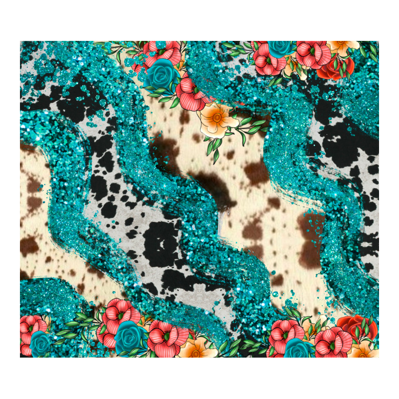 Turquoise Glitter Cowhide Classic Tee by JahusDesignShop | Teevron