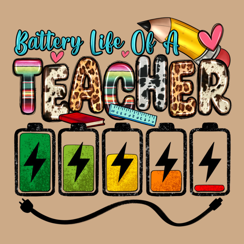 Battery Life Of A Teacher Vintage Hoodie by Zillion Design Studio | Teevron
