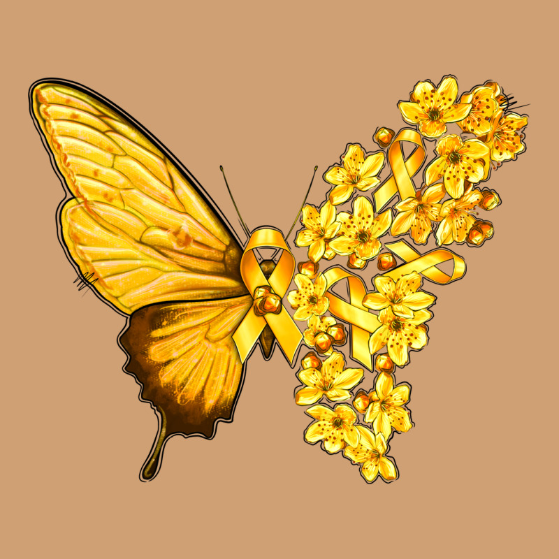 Flowers And Childhood Cancer Ribbon Butterfly Vintage Tee by texasbilliewilder | Teevron